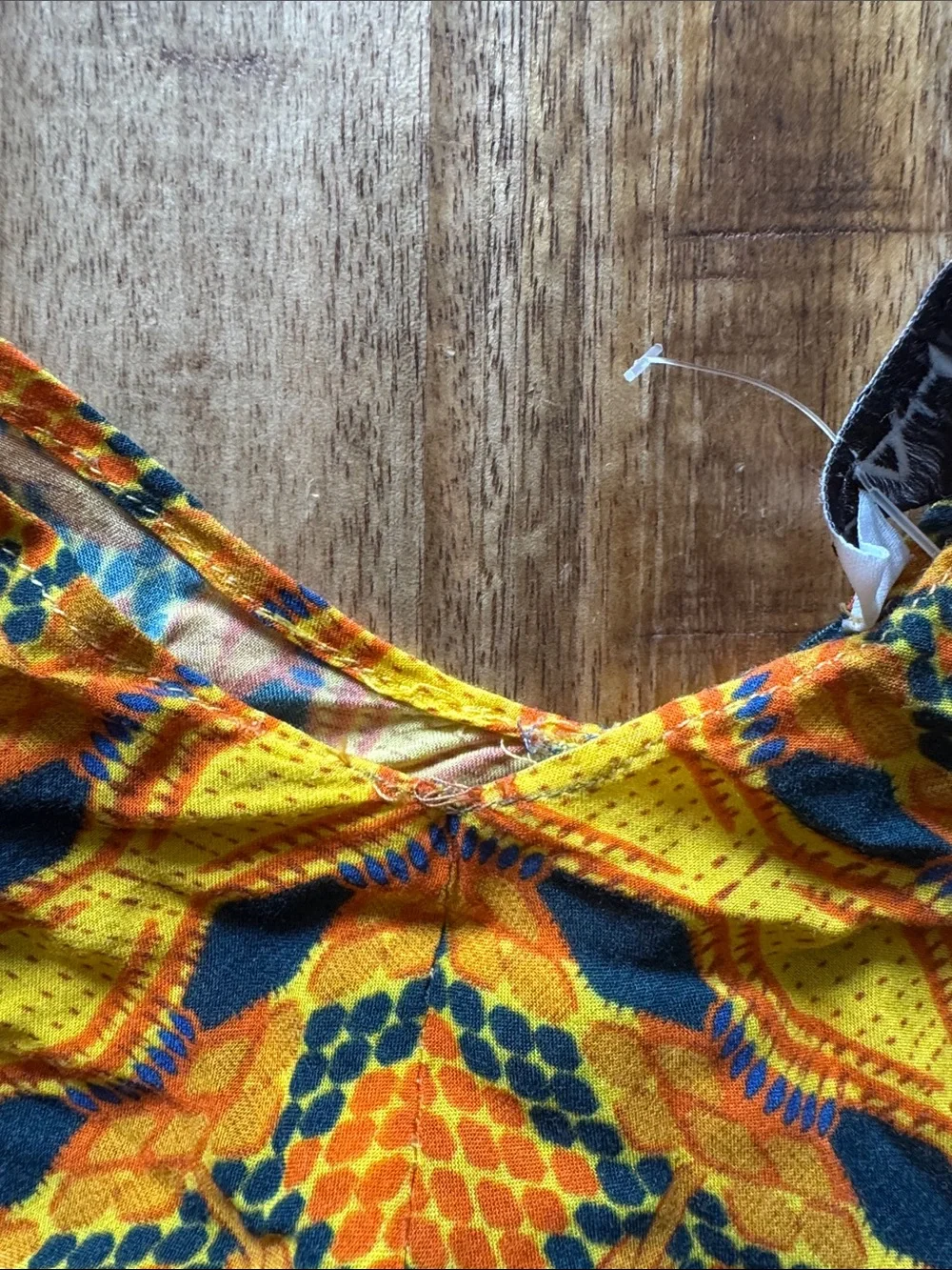 KAHINDO Kano African Tribal Printed Yellow Orange Wide-Leg Jumpsuit EUC SMALL
